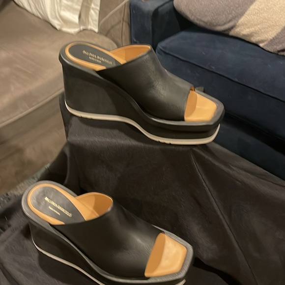 Paloma Barcelo made in Spain, black leather wedge, size 41 - Picture 2 of 12